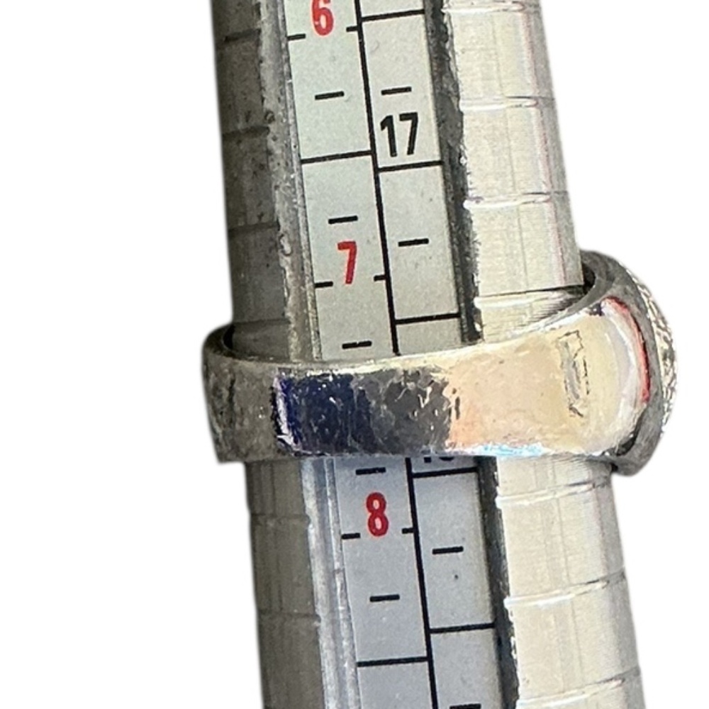 Vintage Star shaped CZ Sterling Wide Band Ring - Picture 5 of 5